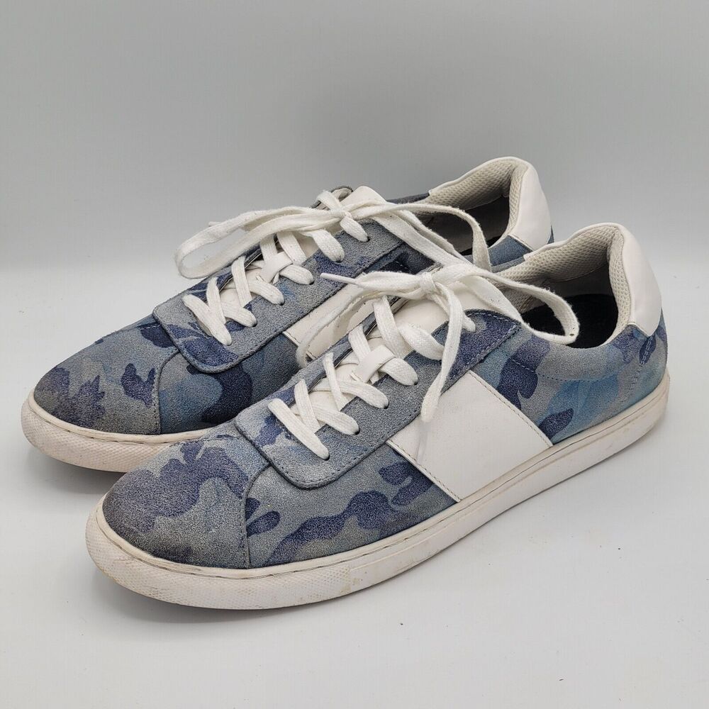 Bar III Men Shoes Size 11.5 M Keagan Camo Low Top Lace Up Sneakers Blue White